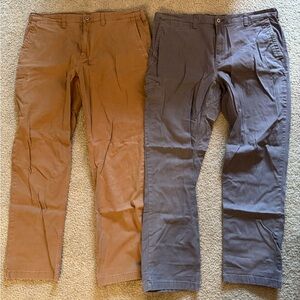 Duluth Trading Co Brown and Gray Chinos Lot of 2
